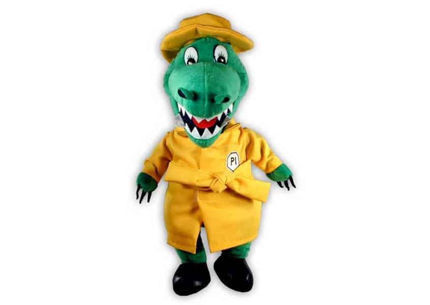 Al E Gator plush green alligator in yellow raincoat