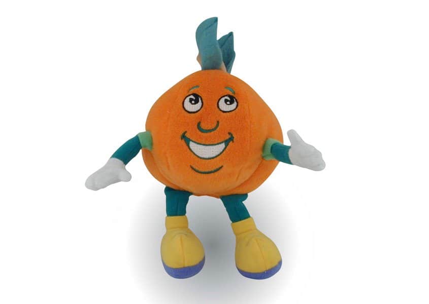 Bubba pumpkin plush with yellow shoes and white gloves