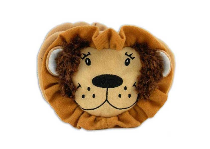 Buckle Buddy lion head plush