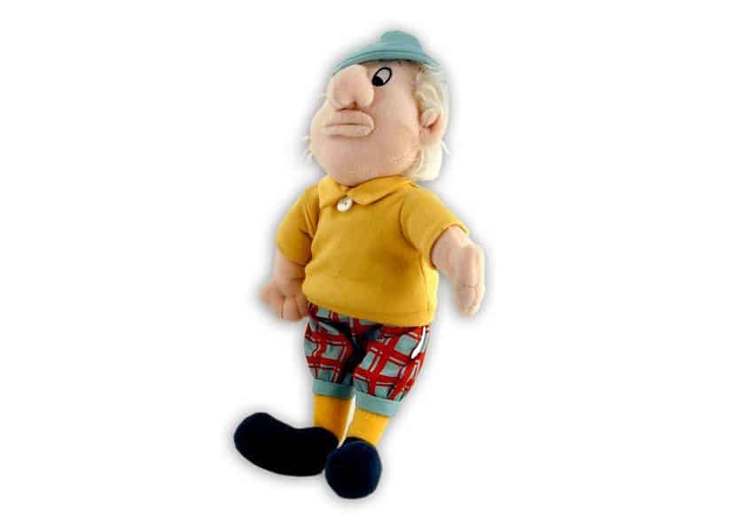 Chatty Charlie plush doll with yellow shirt and plaid pants