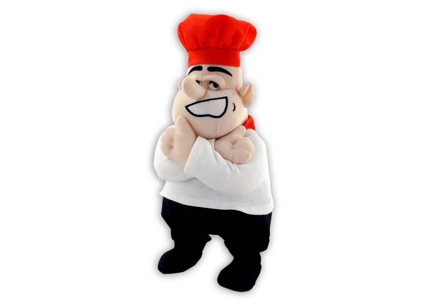 Chef Nick plush doll with chef outfit and red hat