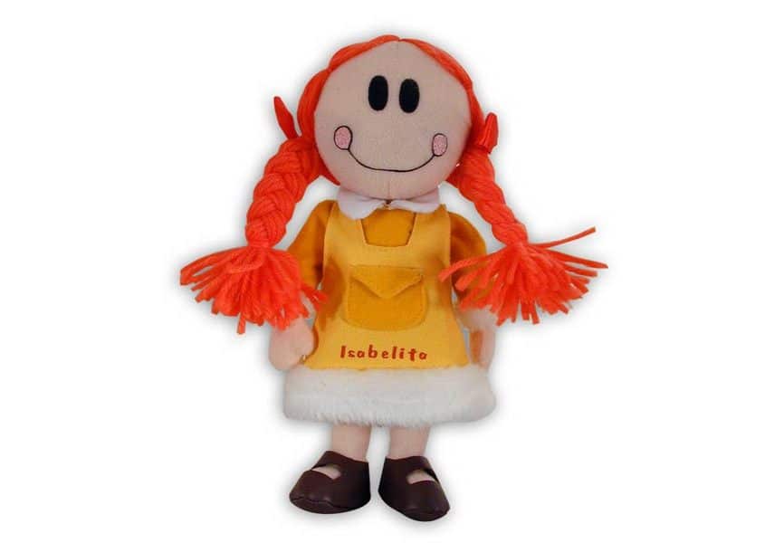 Isabelitta girl doll with orange braids