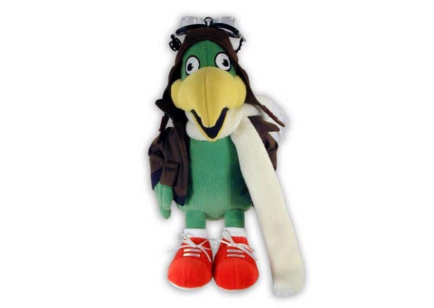 Joe Pilot plush green bird