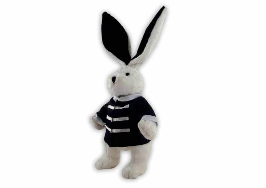 white Karate bunny plush