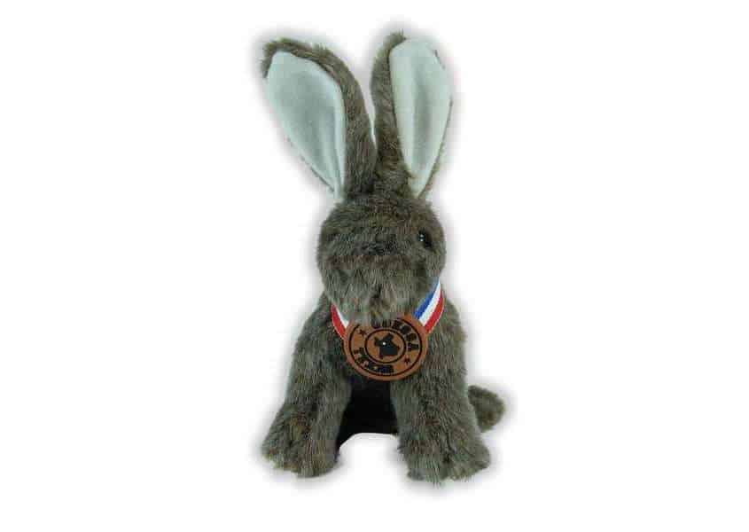 Little Jack plush gray jack rabbit with medal