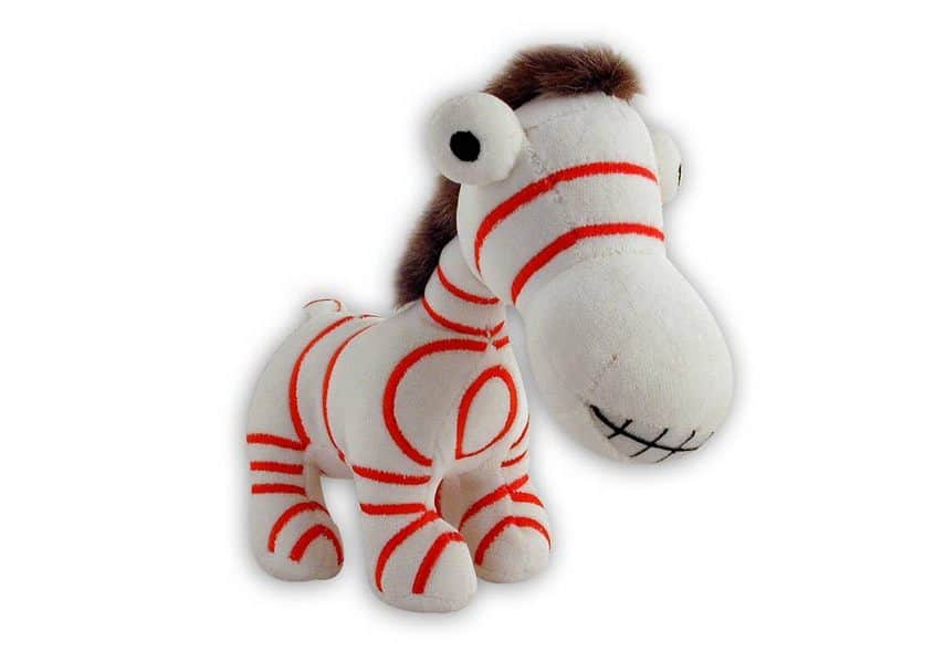 Red Zee red and white zebra plush toy