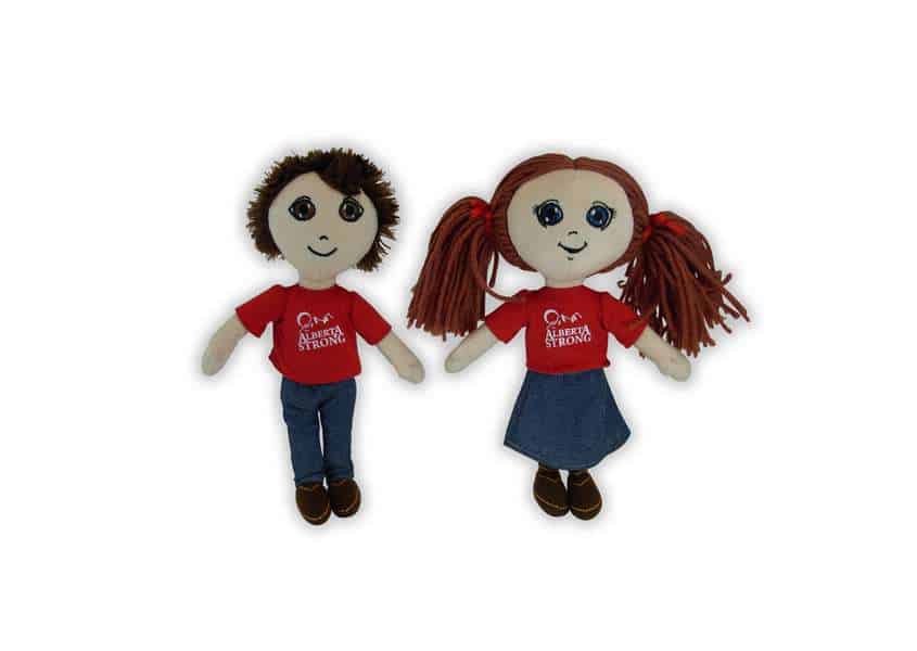 Sarah Dean boy and girl plush dolls