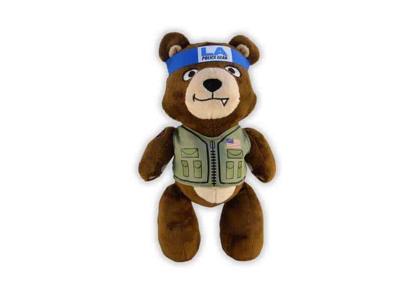 Tac Teddy plush brown teddy bear with headband and vest