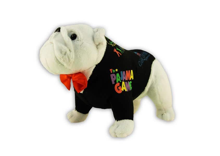 Show Dawg White plush bulldog with pajama