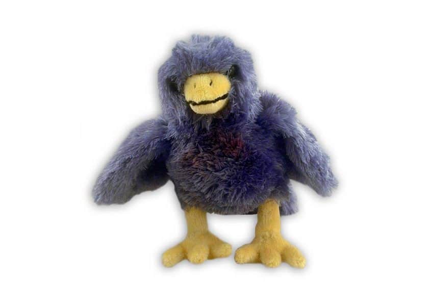 blue fluffy bird plush