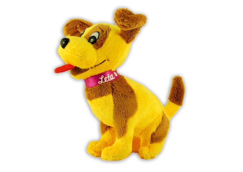 Leta yellow and brown dog plush