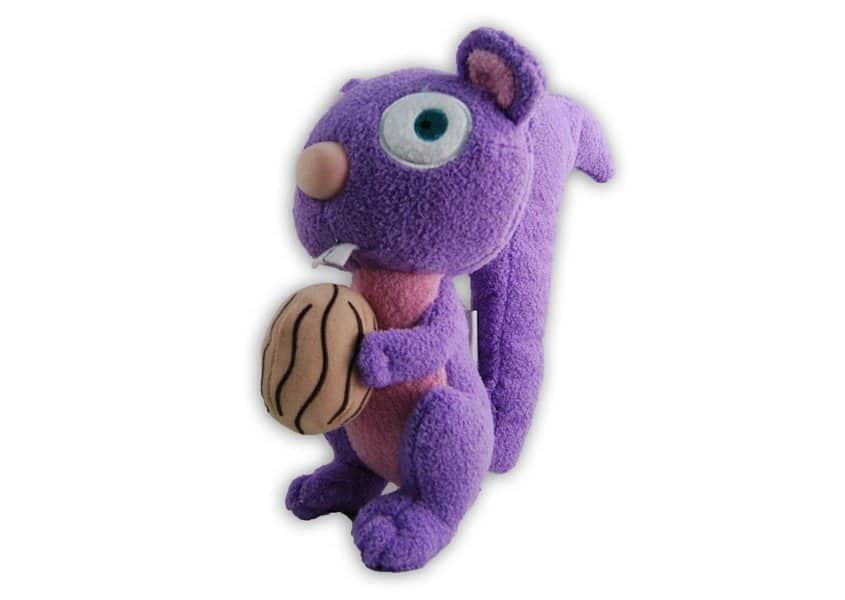 Skitters purple squirrel plush toy