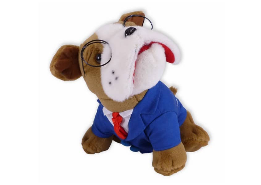 bhmi bulldog plush in a suit