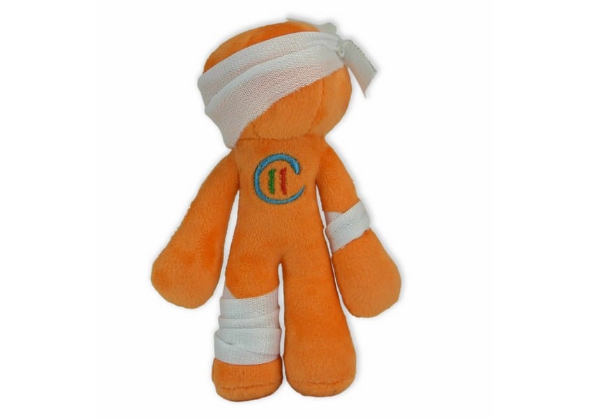 Children Institute Toy - orange stick figure in bandages plush