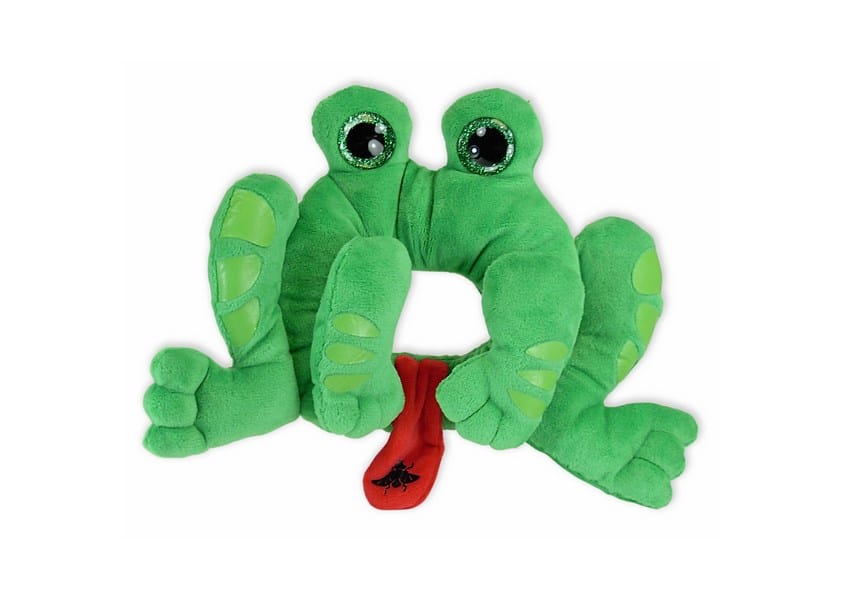 green frog camera creature plush