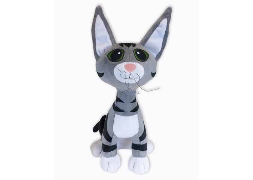 varment grey and white cat plush